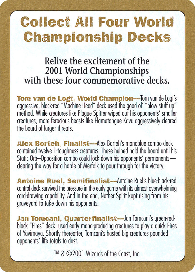 2001 World Championships Ad Token