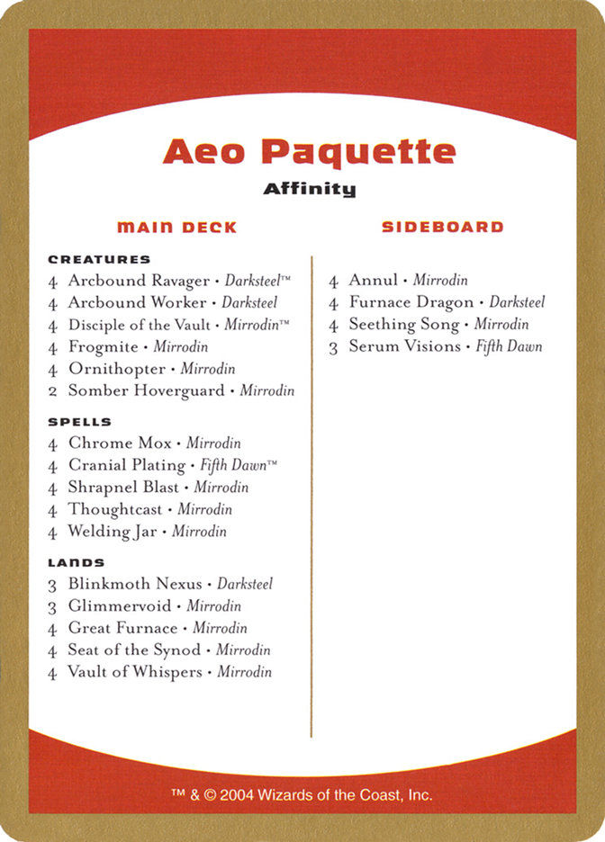 Aeo Paquette Decklist Token