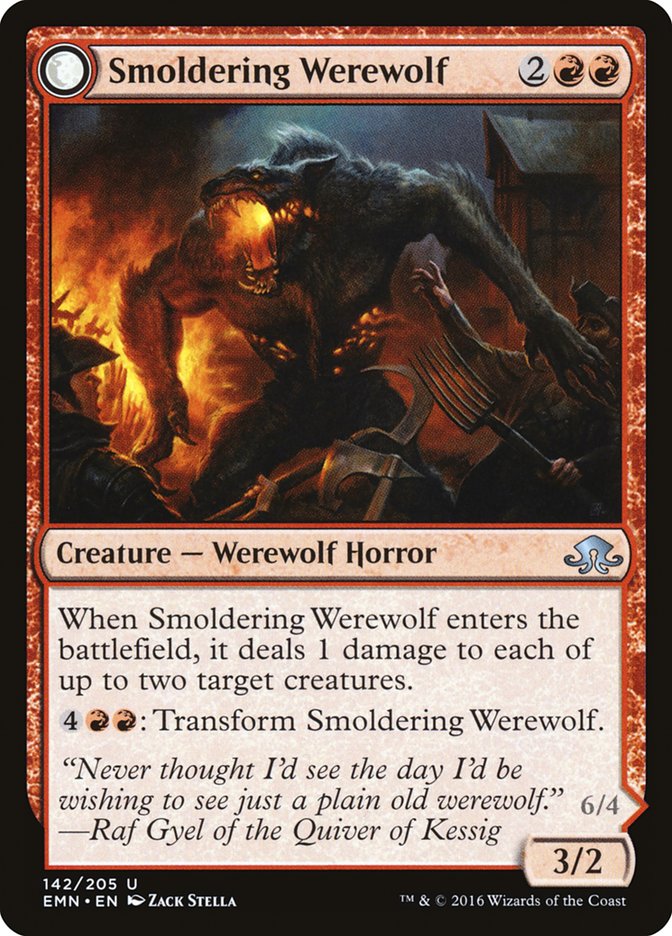 Smoldering Werewolf // Erupting Dreadwolf