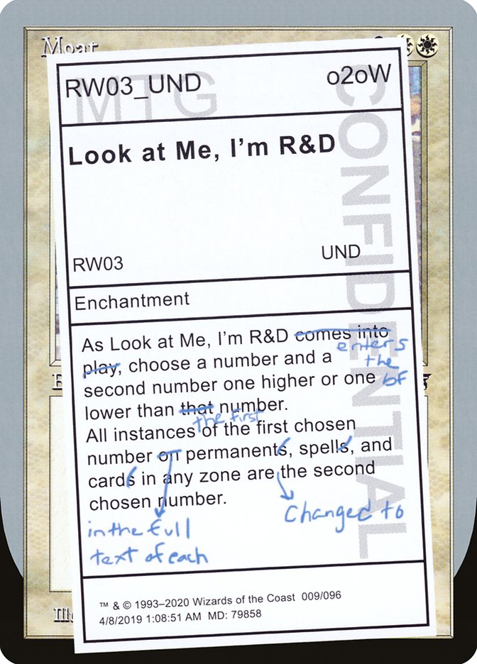 Look at Me, I'm R&D